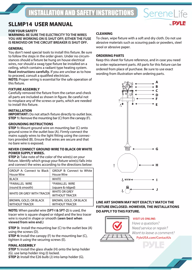 Página 1 del manual Manual de usuario SereneLife SLLMP14