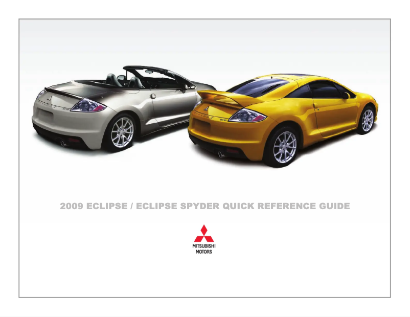 Image de la première page du manuel de l'appareil Eclipse Spyder (2009)