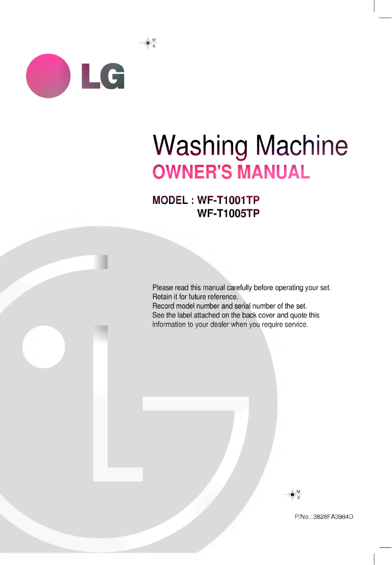 Image de la première page du manuel de l'appareil WF-T1001TP