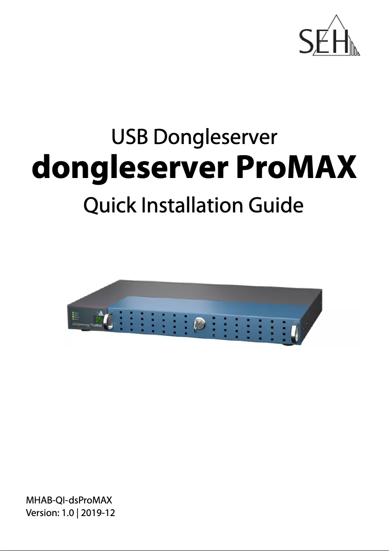 Page 1 de la notice Manuel utilisateur SEH dongleserver ProMAX