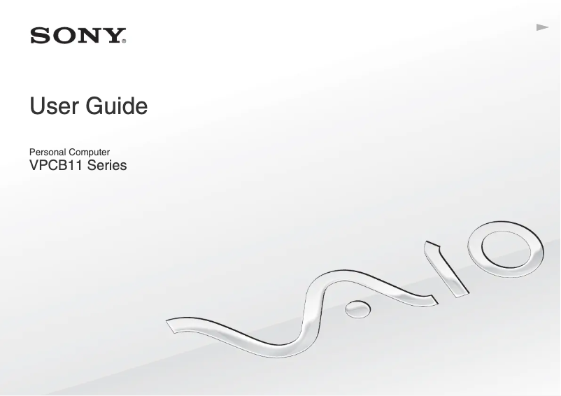 Page n°1 - Manuel utilisateur Sony Vaio VPCB11CGX