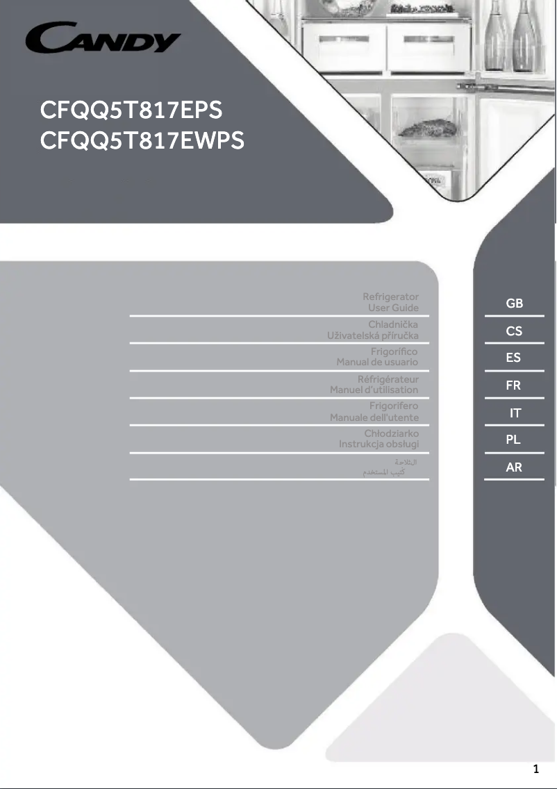 Page n°1 - Manuel utilisateur Candy CFQQ5T817EWPS