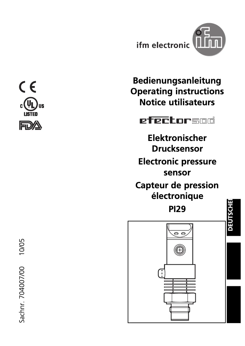 Image de la première page du manuel de l'appareil PI2954