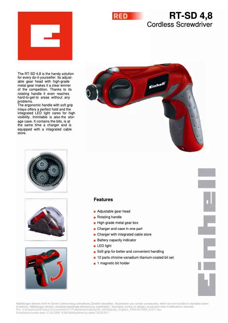 Image de la première page du manuel de l'appareil RT-SD 4,8