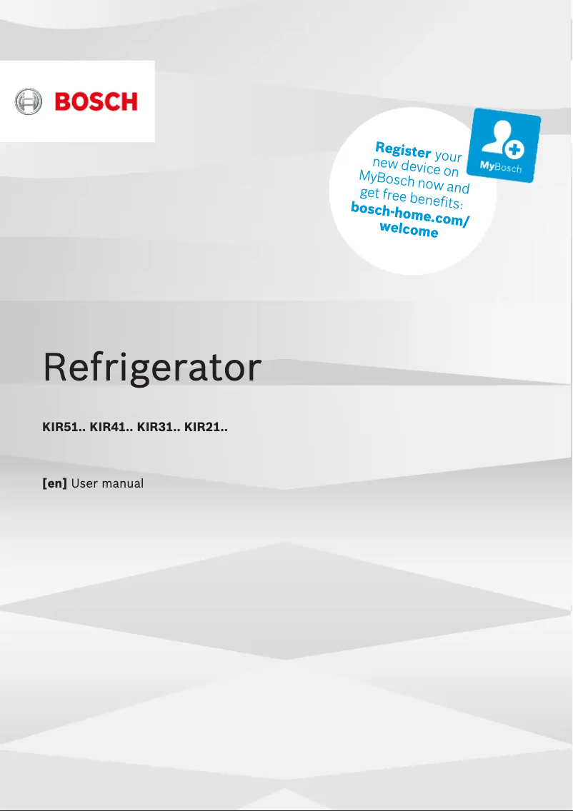 Page 1 de la notice Manuel utilisateur Bosch KIR21AFF0G