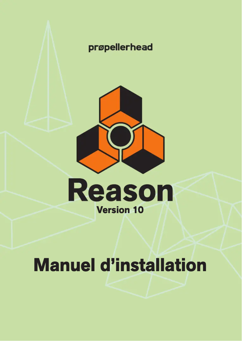 Page 1 de la notice Guide d'installation Propellerhead Reason 10.4