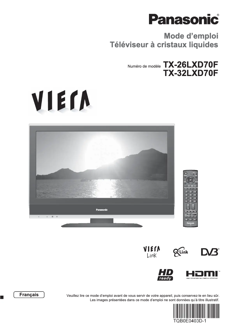 Imagen de la primera página del manual del dispositivo Viera TX-32LXD70