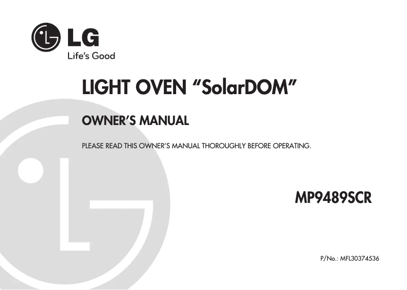 Image de la première page du manuel de l'appareil SolarDOM MP9489SCR
