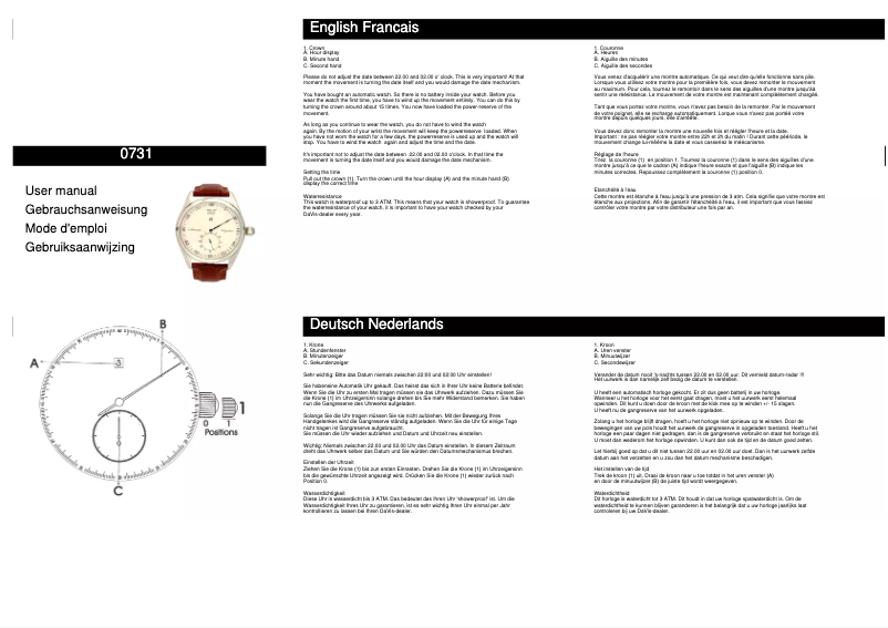 Page 1 de la notice Manuel utilisateur Davis 0731