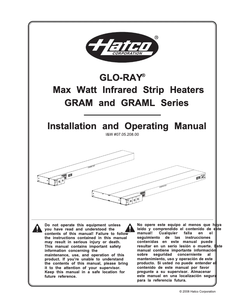 Page 1 de la notice Manuel utilisateur Hatco Glo-Ray GRBW-24