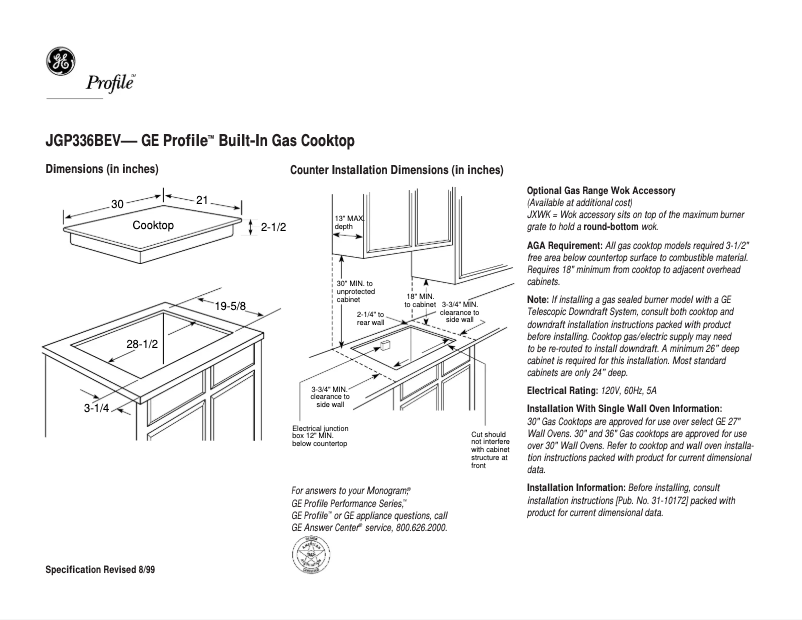 Image de la première page du manuel de l'appareil JGP336BEVBB