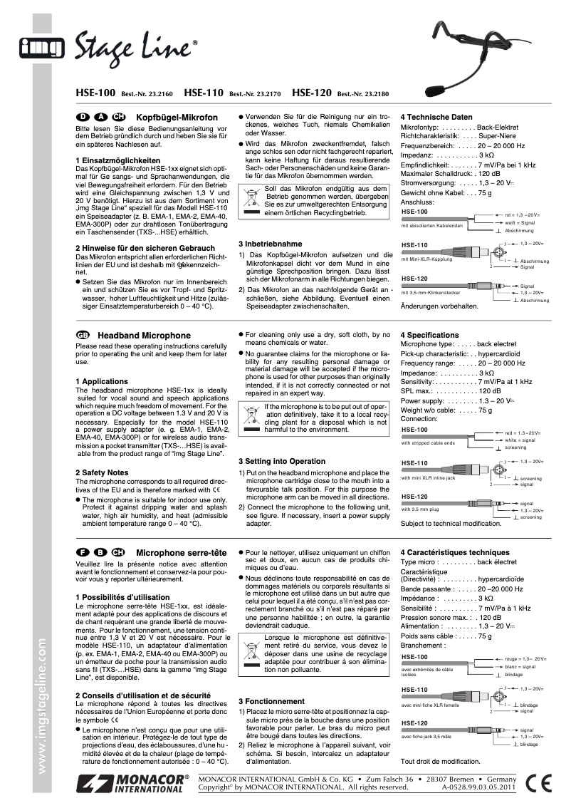 Image de la première page du manuel de l'appareil HSE-100