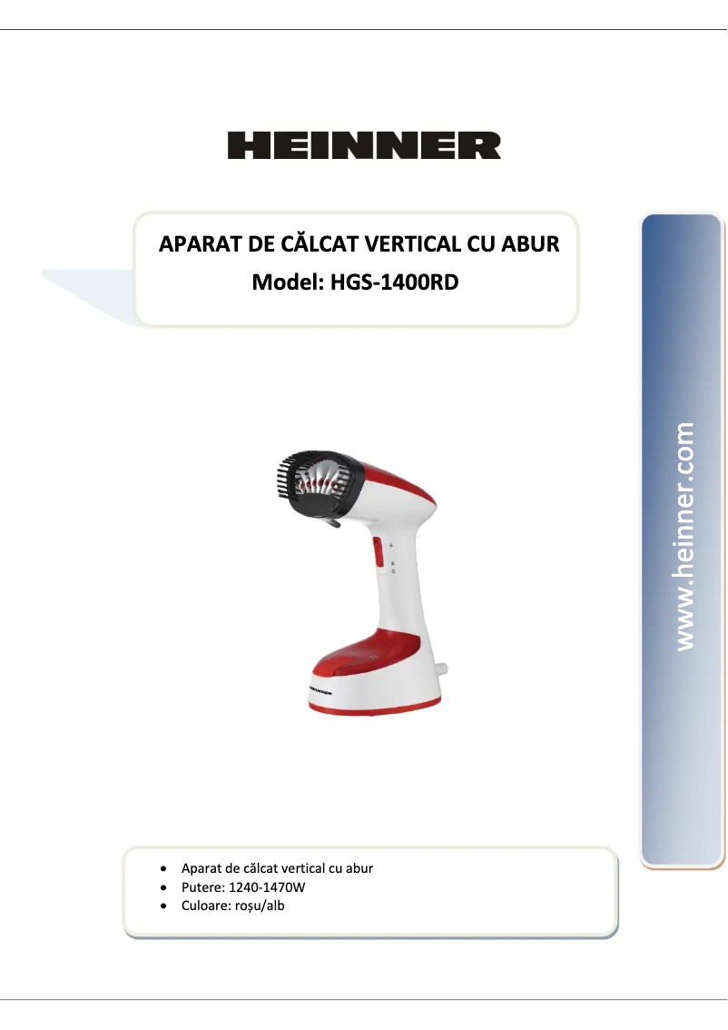 Page 1 de la notice Manuel utilisateur Heinner HGS-1400RD