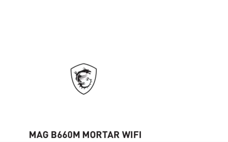 Page 1 de la notice Manuel utilisateur MSI MAG B660M Mortar WIFI