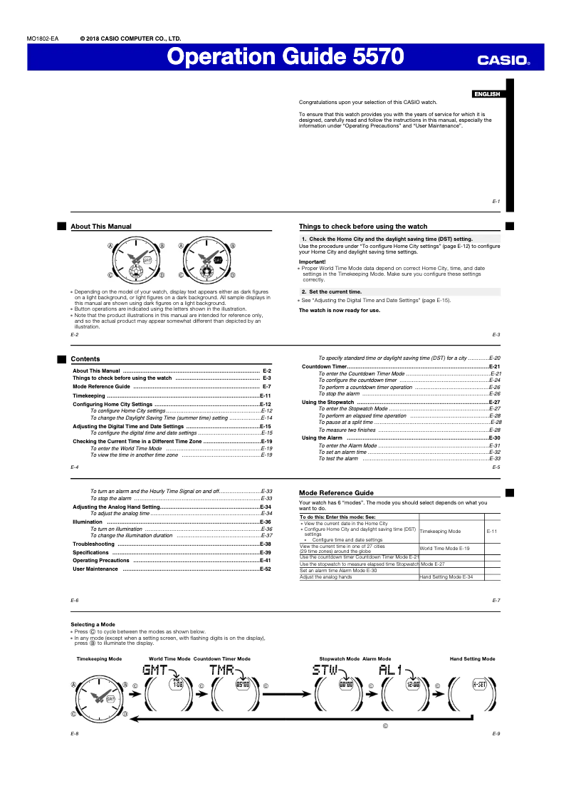 Page 1 de la notice Manuel utilisateur Casio Baby-G BGA-250-1AER