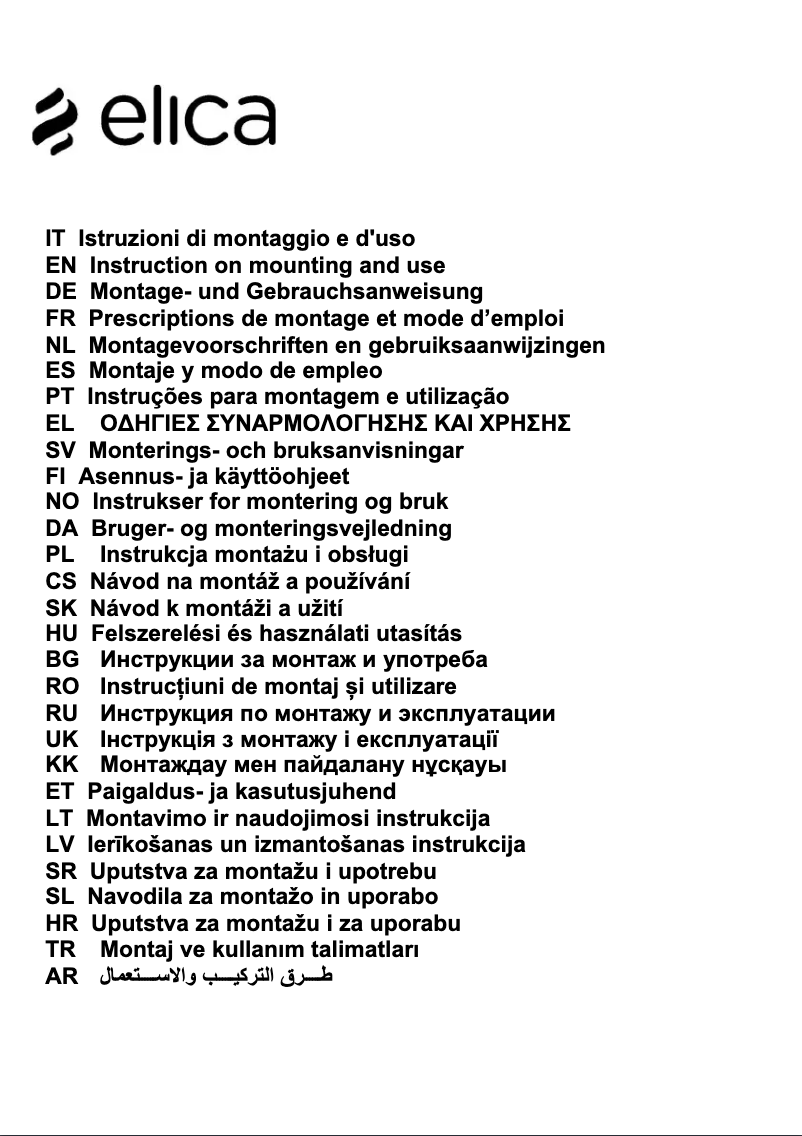 Page n°1 - Manuel utilisateur Elica Acuta PRF0121267