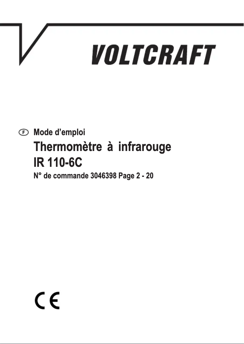 Page 1 de la notice Manuel utilisateur Voltcraft IR 110-6C