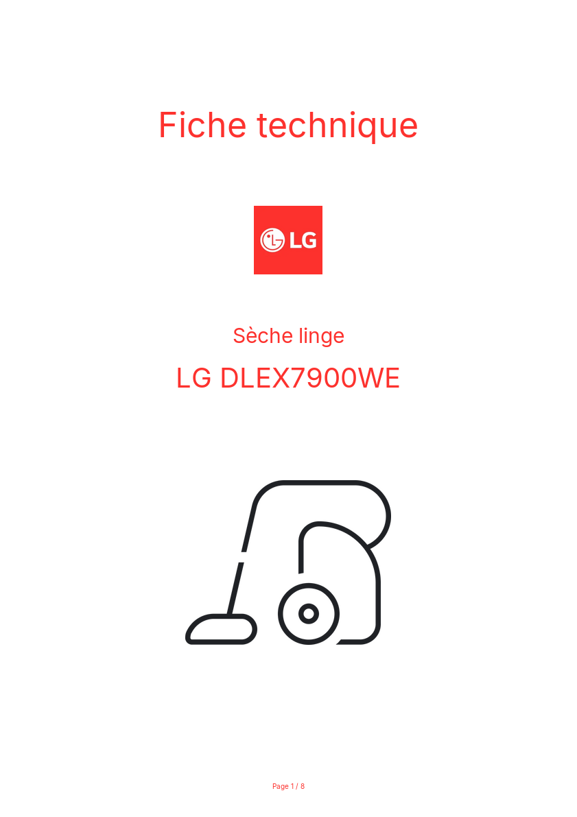 Page n°1 - Fiche technique LG DLEX7900WE