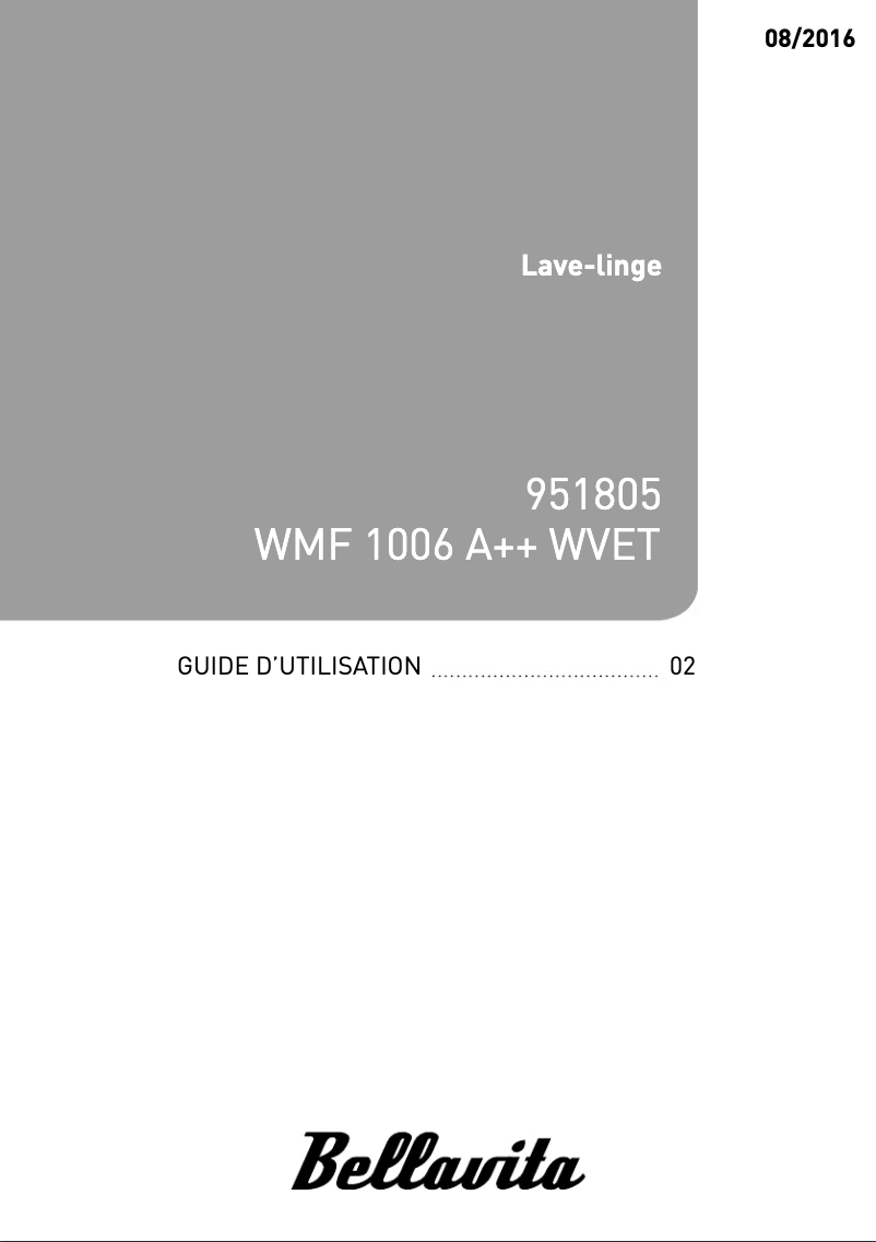 Image de la première page du manuel de l'appareil WMF 1006 A++ WVET