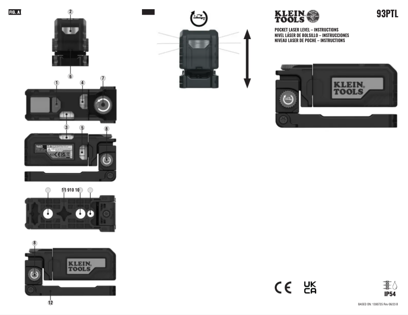 Page 1 de la notice Manuel utilisateur Klein Tools 93PTL