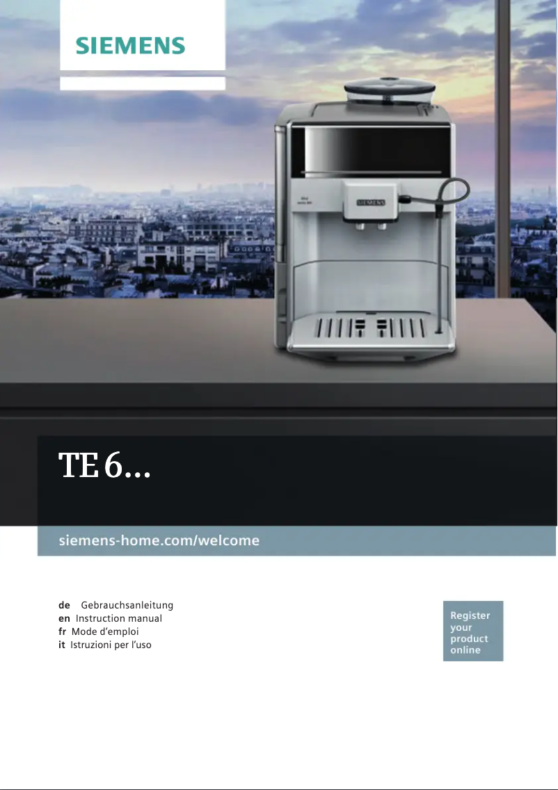 Page n°1 - Manuel utilisateur Siemens EQ.6 s700 TE607503DE