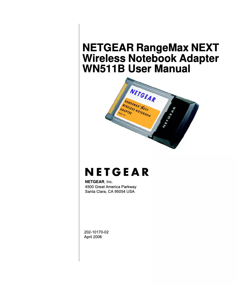 Page n°1 - Manuel utilisateur Netgear WN511B