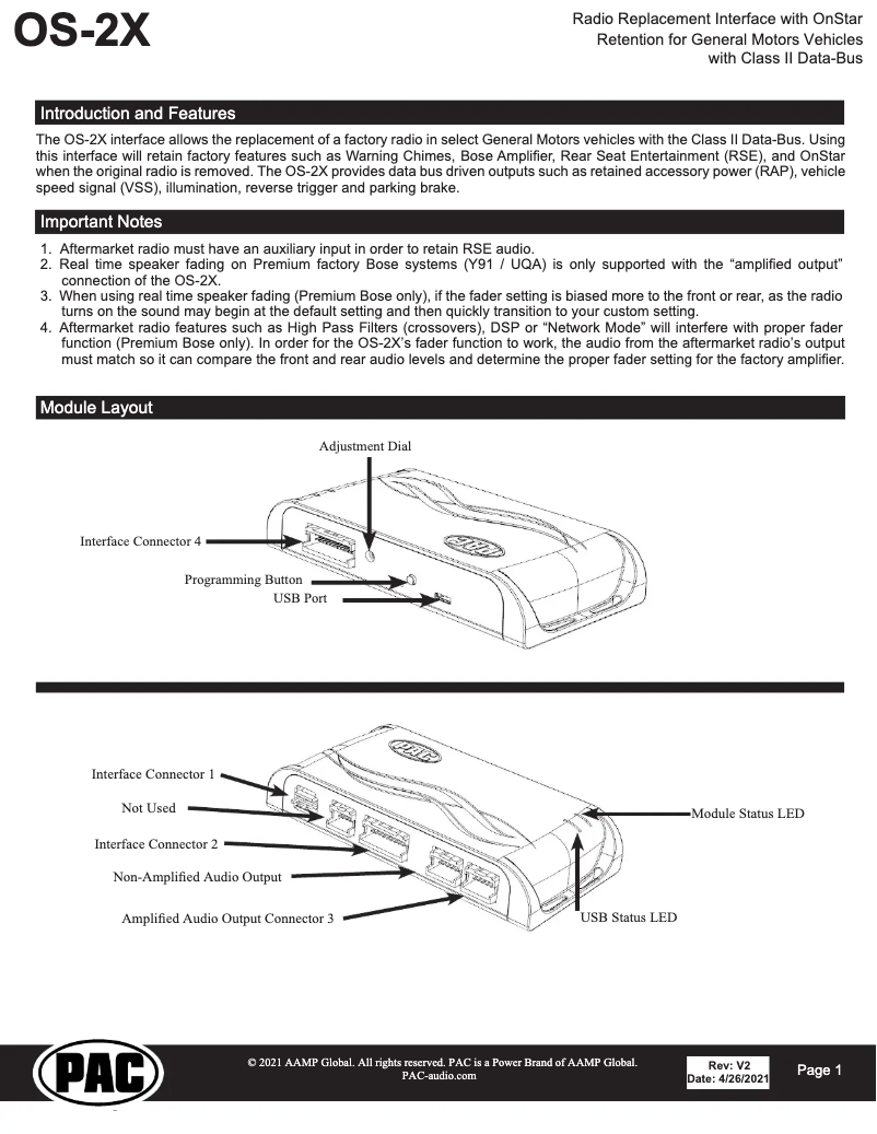 Page 1 de la notice Manuel utilisateur PAC OS-2X