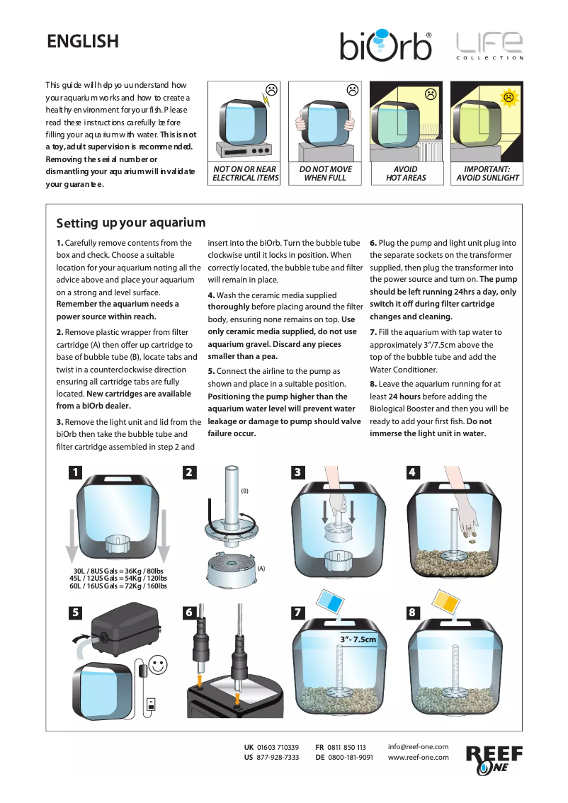 Page 1 de la notice Manuel utilisateur Reef One biOrb Life