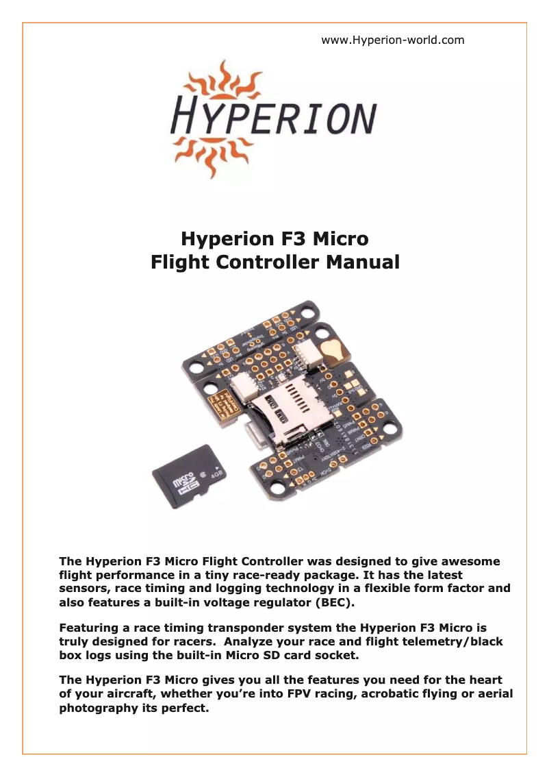 Page n°1 - Manuel utilisateur Hyperion HP-FCF3MINI