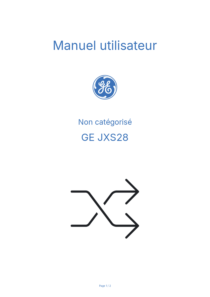 Page n°1 - Manuel utilisateur GE JXS28
