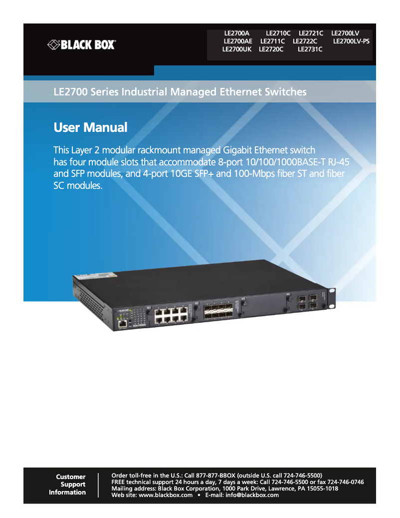 Page n°1 - Manuel utilisateur Black Box LE2710C