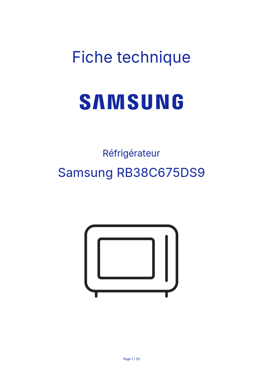Image de la première page du manuel de l'appareil RB38C675DS9