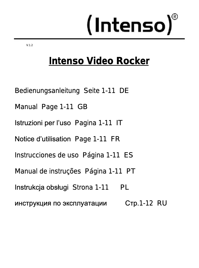 Page 1 de la notice Manuel utilisateur Intenso Video Rocker