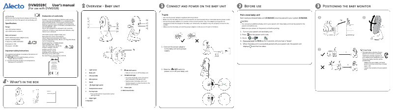 Page 1 de la notice Manuel utilisateur Alecto DVM2028C