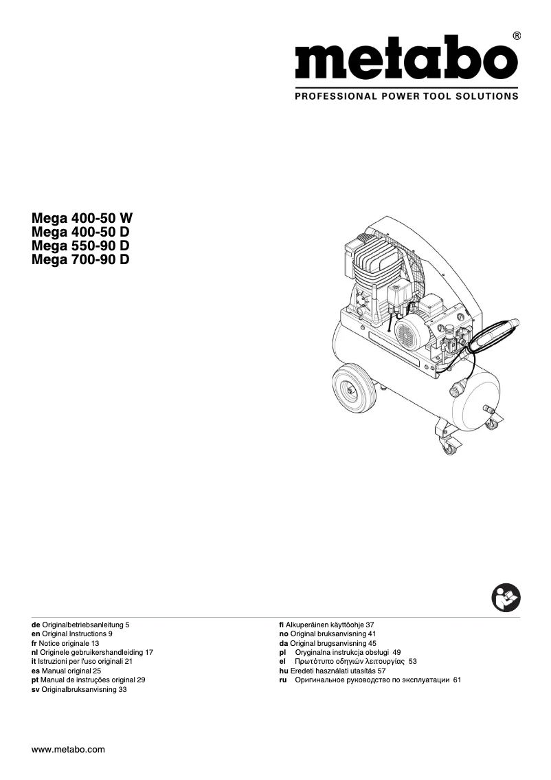 Image de la première page du manuel de l'appareil Mega 590/90 D