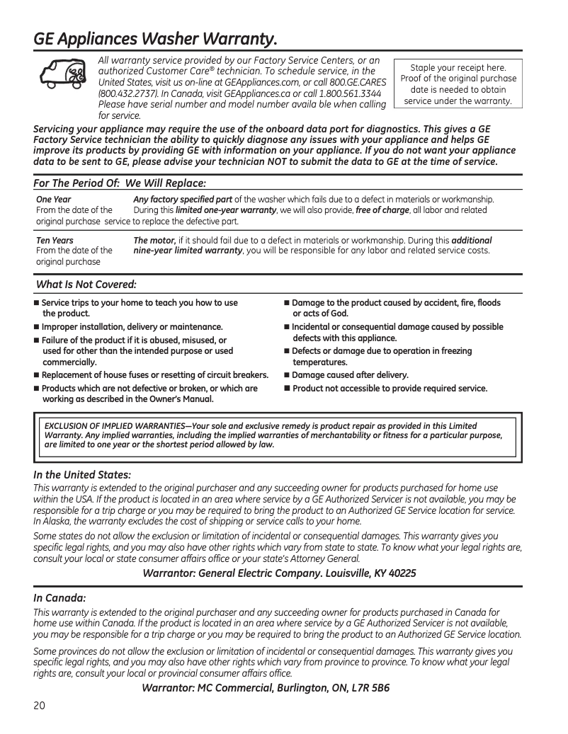 Image de la première page du manuel de l'appareil GUD27GSSMWW