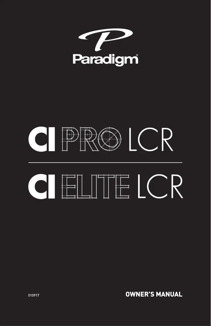 Page n°1 - Manuel utilisateur Paradigm CI Elite E65-R v2