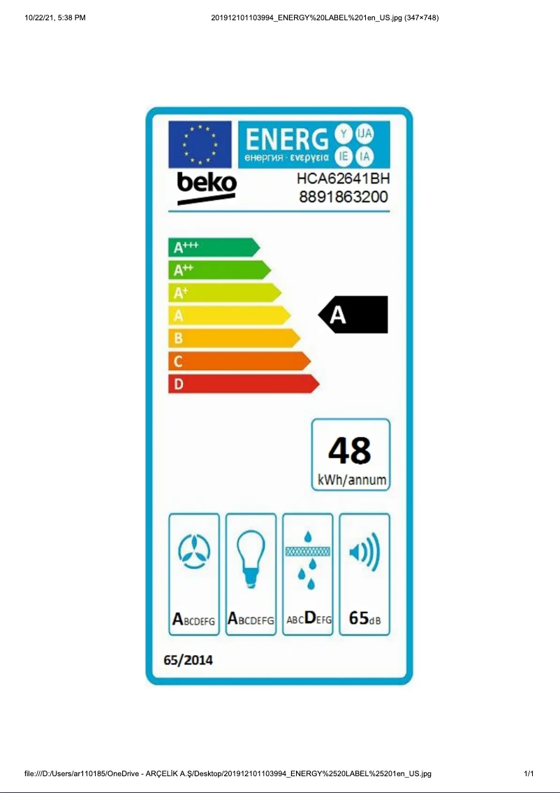 Image de la première page du manuel de l'appareil HCA62641BH