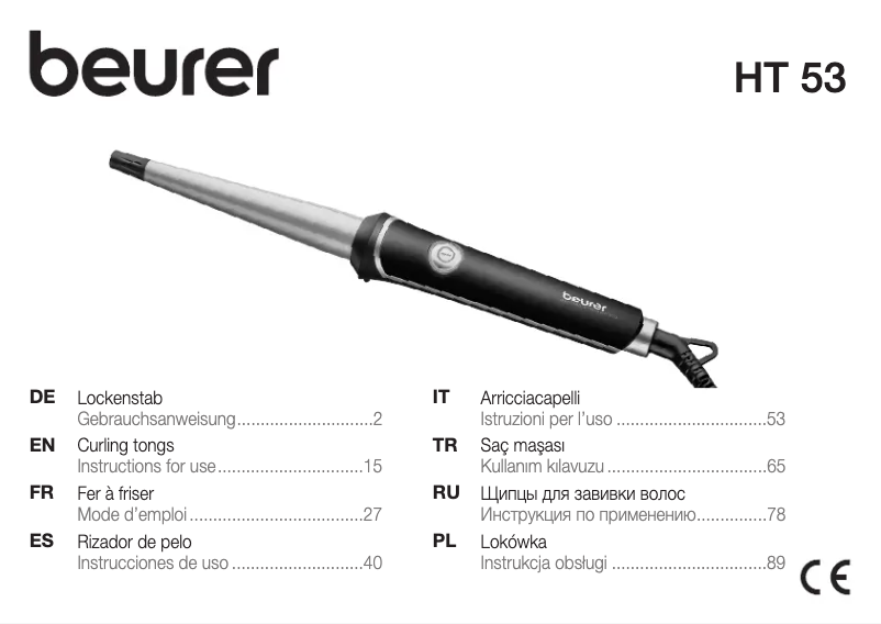 Page n°1 - Manuel utilisateur Beurer HT 53