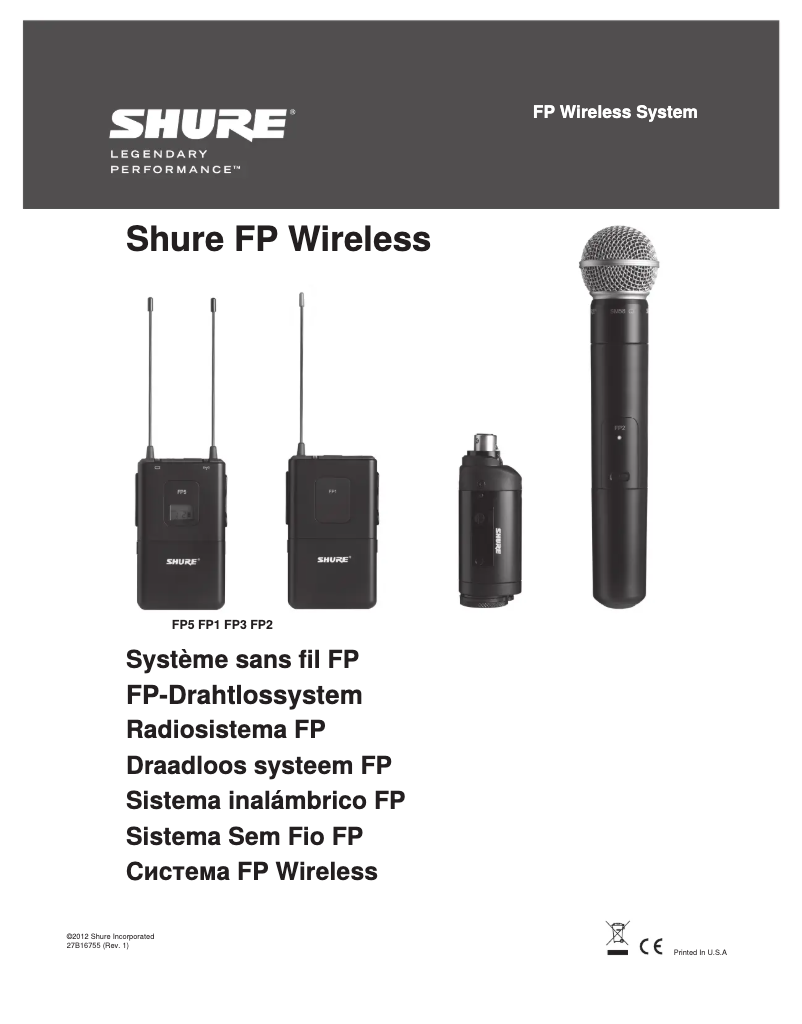 Page n°1 - Manuel utilisateur Shure FP1