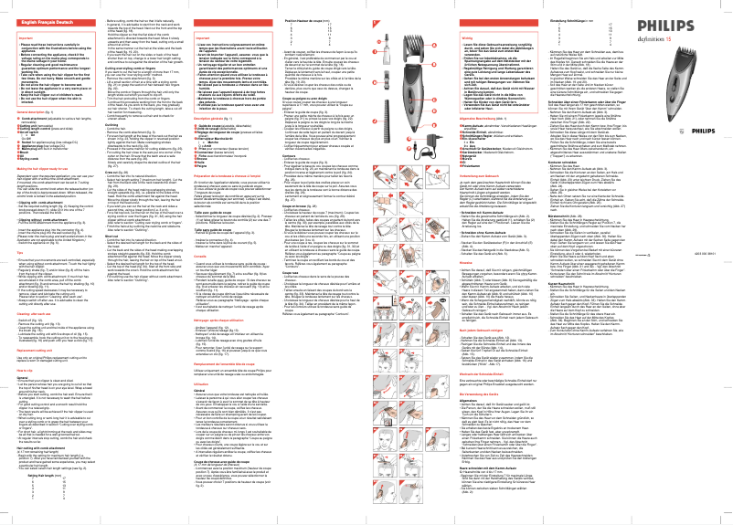 Page 1 de la notice Manuel utilisateur Philips HS015