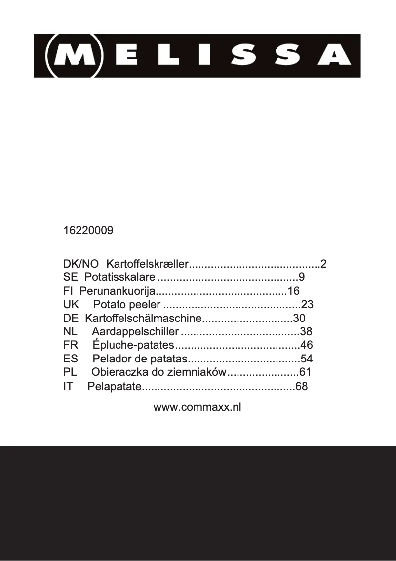 Página 1 del manual Manual de usuario Melissa 16220009