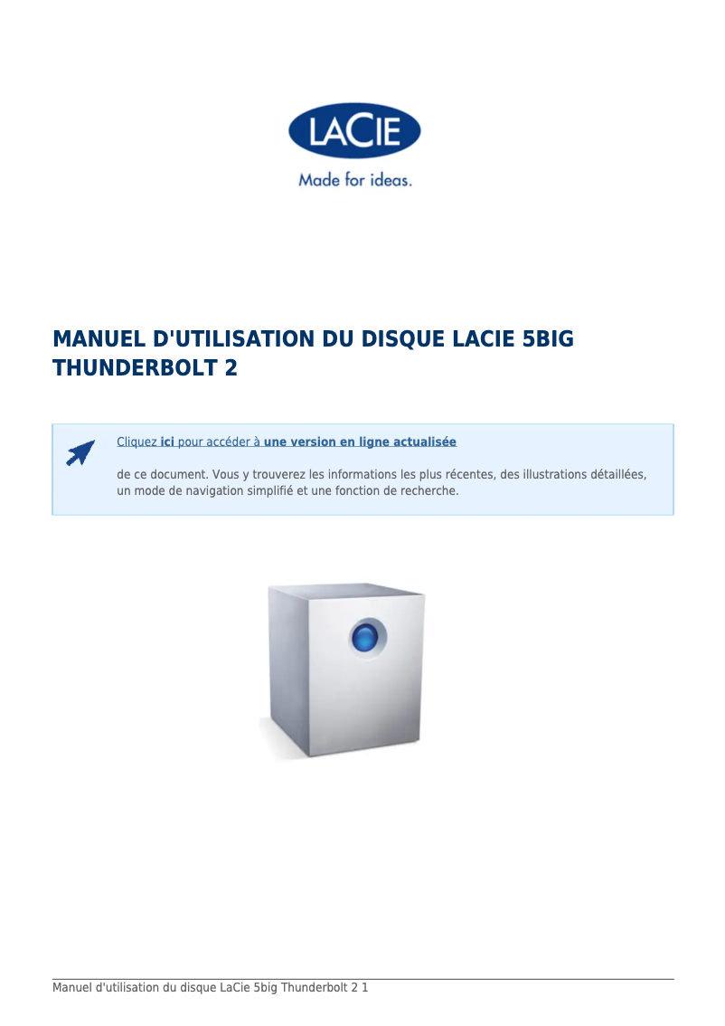 Página 1 del manual Manual de usuario LaCie 5big Thunderbolt 2