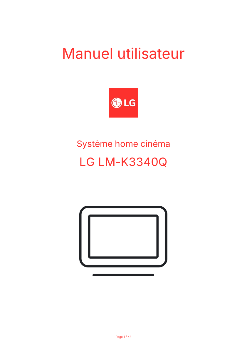Page n°1 - Manuel utilisateur LG LM-K3340Q
