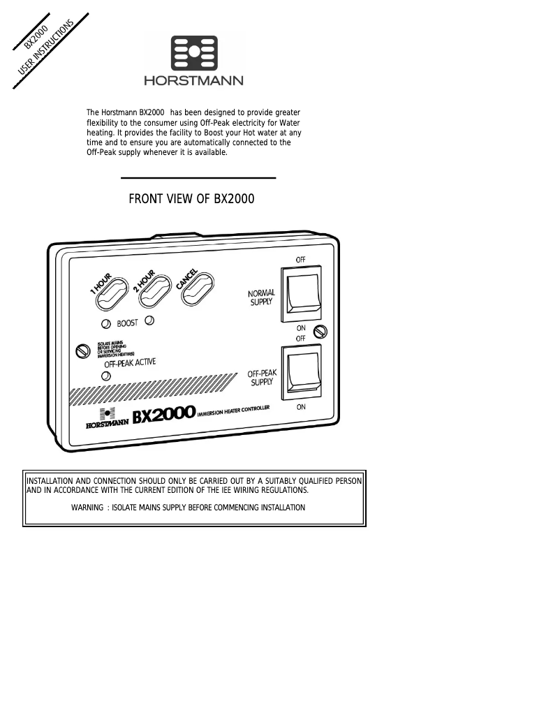 Image de la première page du manuel de l'appareil BX2000
