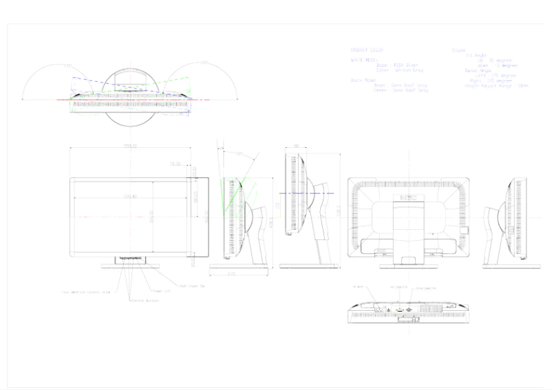 Página 1 del manual Dibujo técnico NEC MultiSync LCD2470WVX