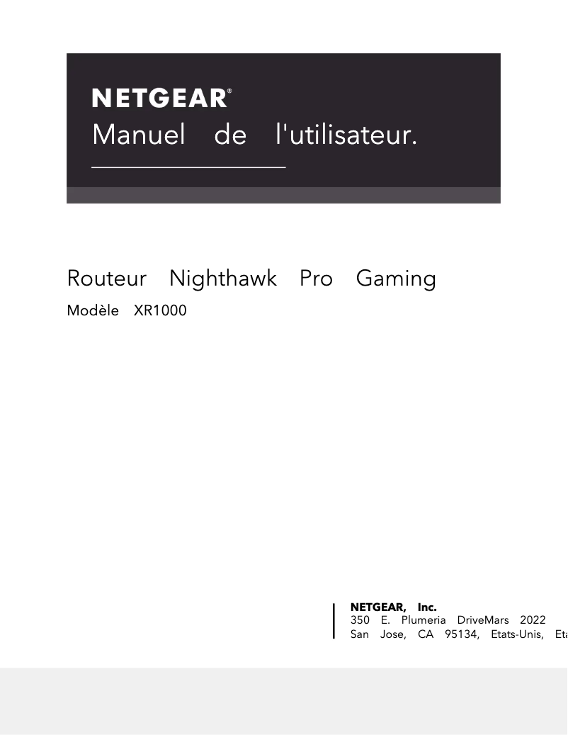 Page 1 de la notice Manuel utilisateur Netgear Nighthawk XR1000