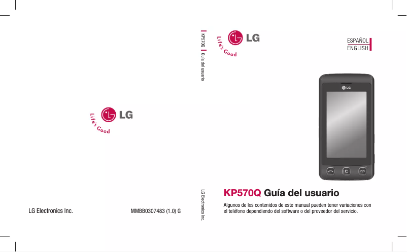 Page 1 de la notice Manuel utilisateur LG Cookie KP570Q