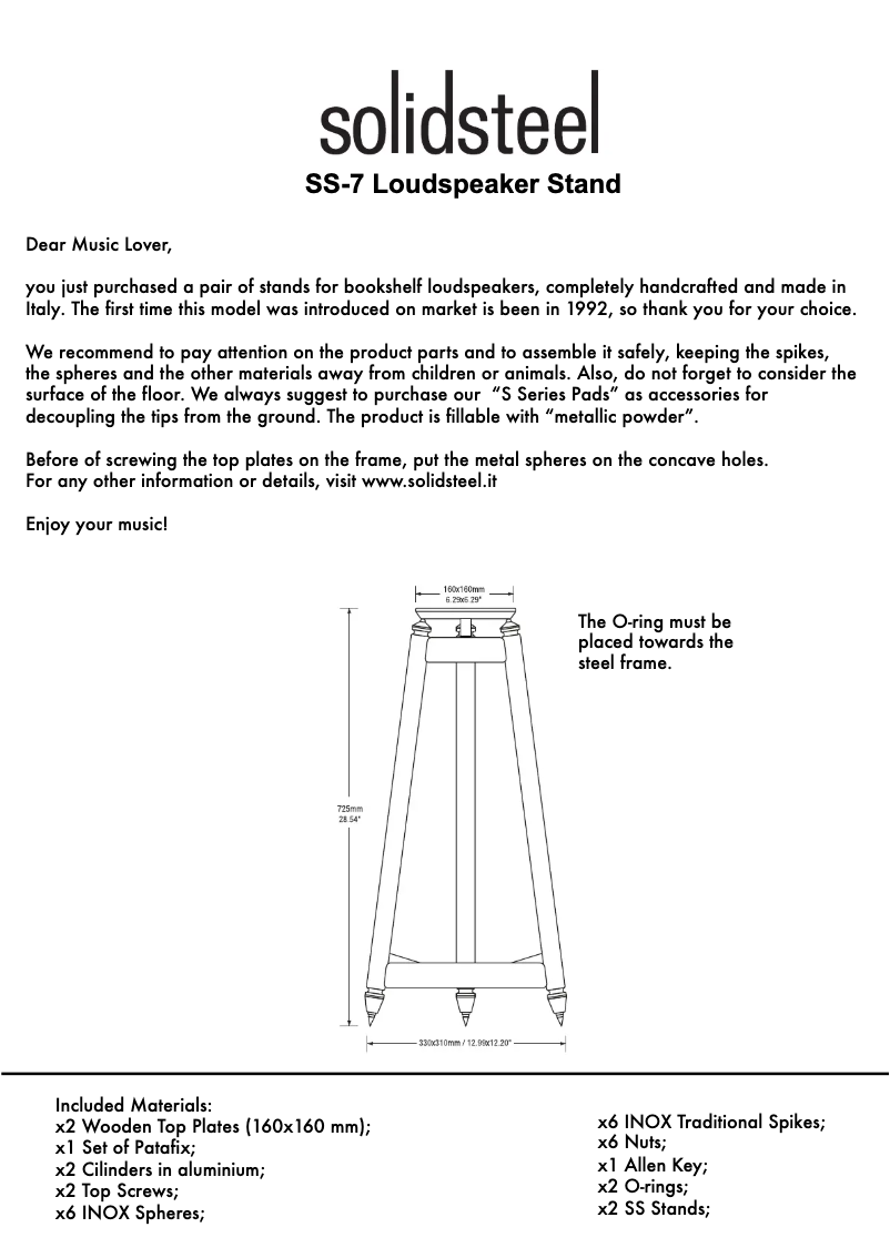 Page n°1 - Manuel utilisateur Solidsteel SS-7
