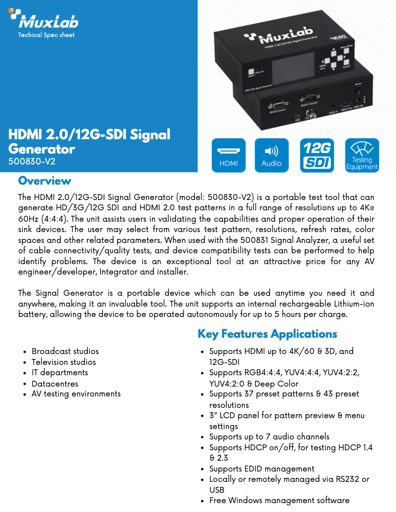 Image de la première page du manuel de l'appareil 500830-V2